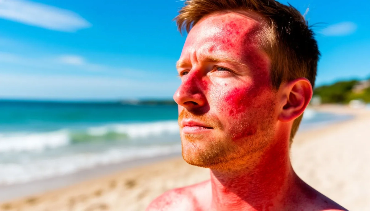 Мужчина схлопотал фотодерматоз, потому что не читал советов Life.ru. Обложка © Щедеврум / Life.ru