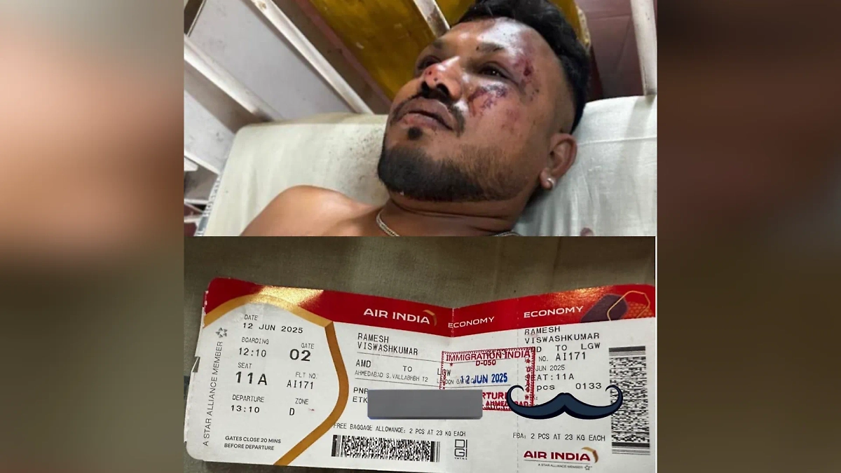 Единственный выживший в авиакатастрофе в Индии Вишвас Кумар Рамеш. Обложка © Х / Tendencia en X HOY 