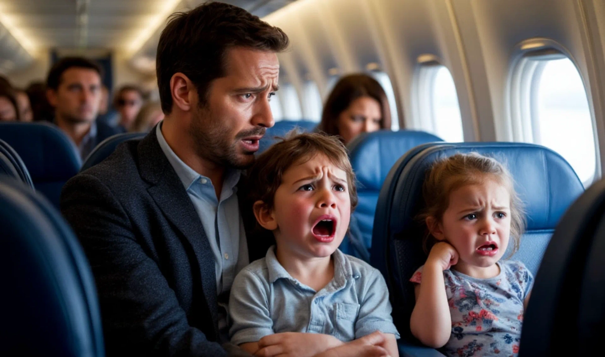 Морская болезнь у детей в самолёте: что делать родителям при укачивании.Фото © «Шедеврум»