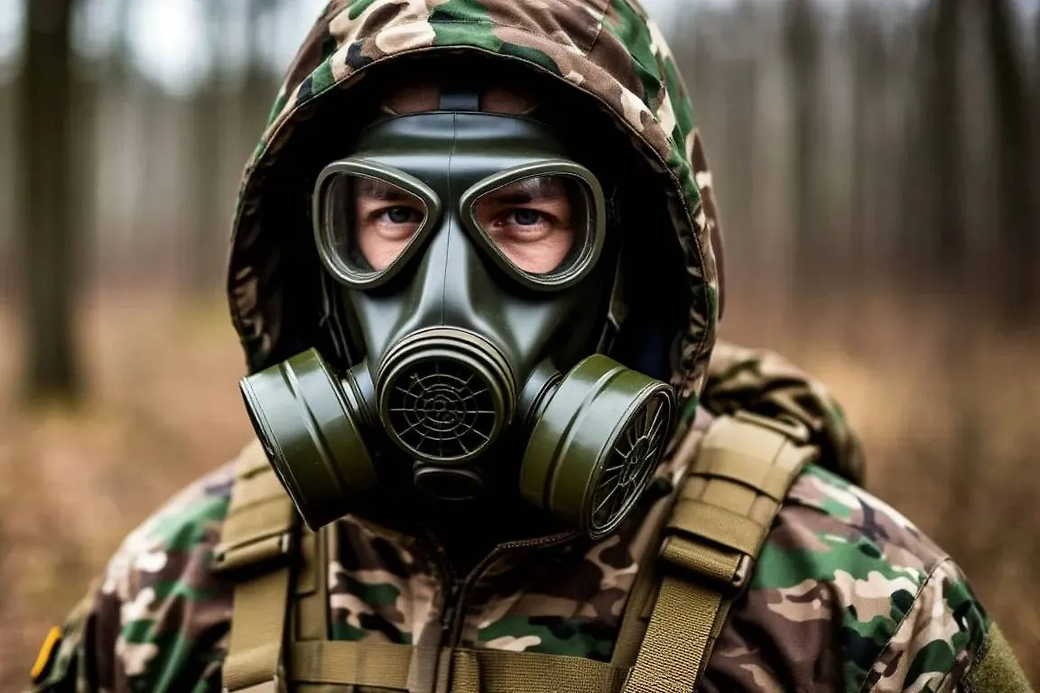 Военный в противогазе. Обложка © Шедеврум / Life.ru