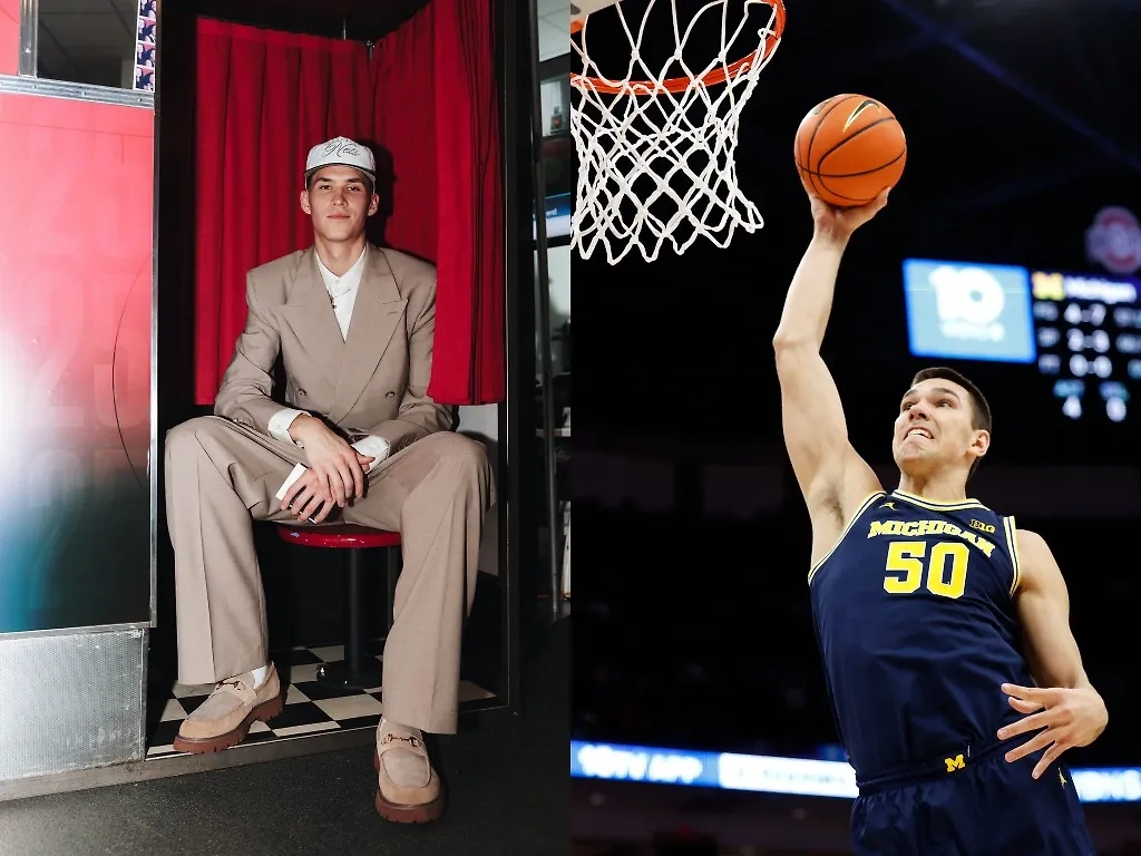 Егор Дёмин (слева) и Владислав Голдин (справа). Обложка © X / Brooklyn Nets / Michigan Men&#x27;s Basketball