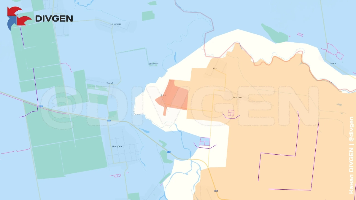 Карта СВО на 29 июня 2025 года. Армия России продвигается у Днепропетровской области. Фото © Telegram / DIVGEN 🚩 Карта СВО