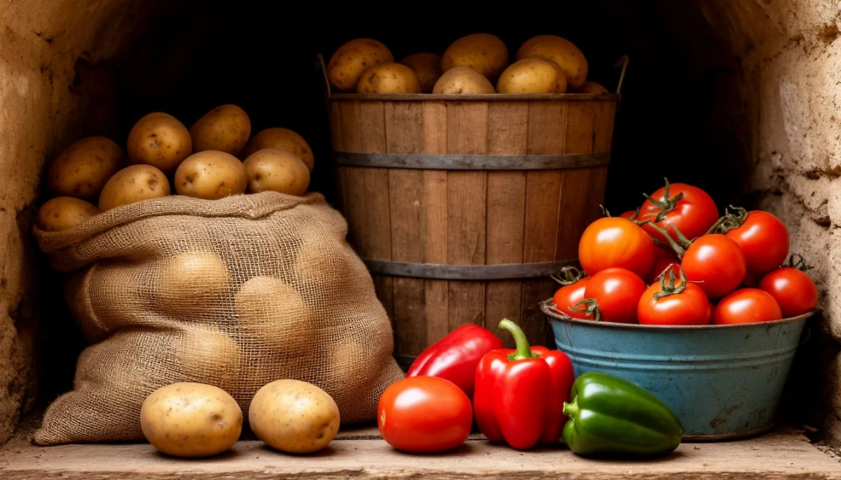 Овощи в погребе. Обложка © Шедеврум / Life.ru