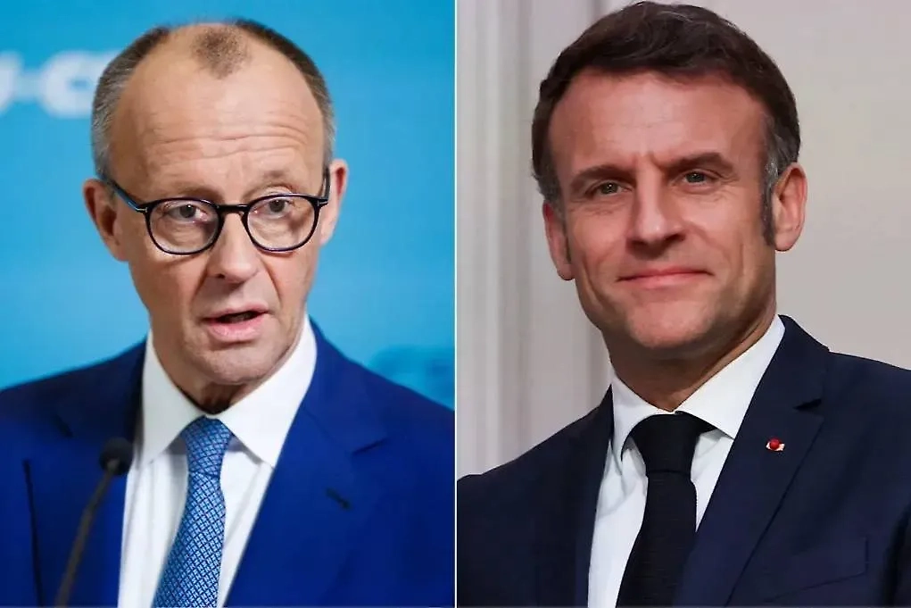 Канцлер Германии Фридрих Мерц и президент Франции Эмманюэль Макрон. Обложка © ТАСС / ЕРА