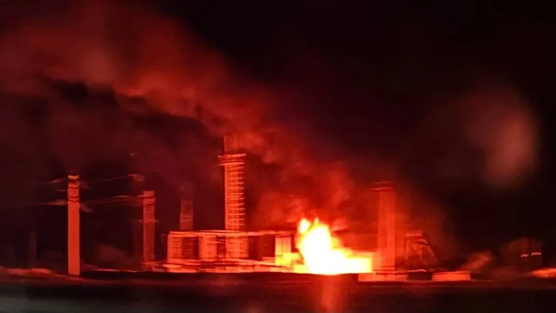 Пожар на станции. Обложка © Telegram / Владимир Сальдо