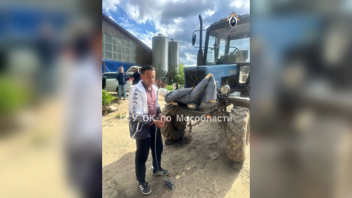 Задержанный тракторист. Фото © Telegram / ГСУ СК России по Московской области