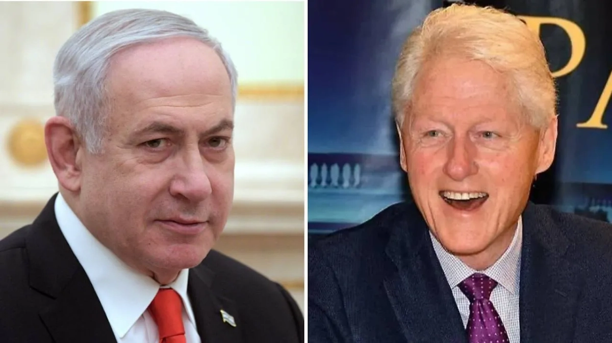 Биньямин Нетаньяху и Билл Клинтон. Обложка © РИА Новости / Евгений Биятов, © Х / Bill Clinton