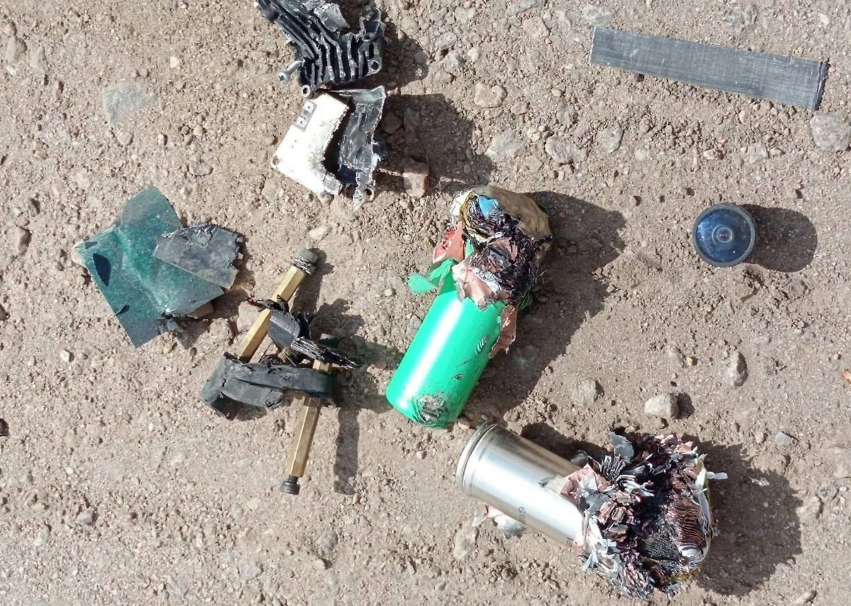 Обломки украинского снаряда. Фото © VK / Владимир Сальдо