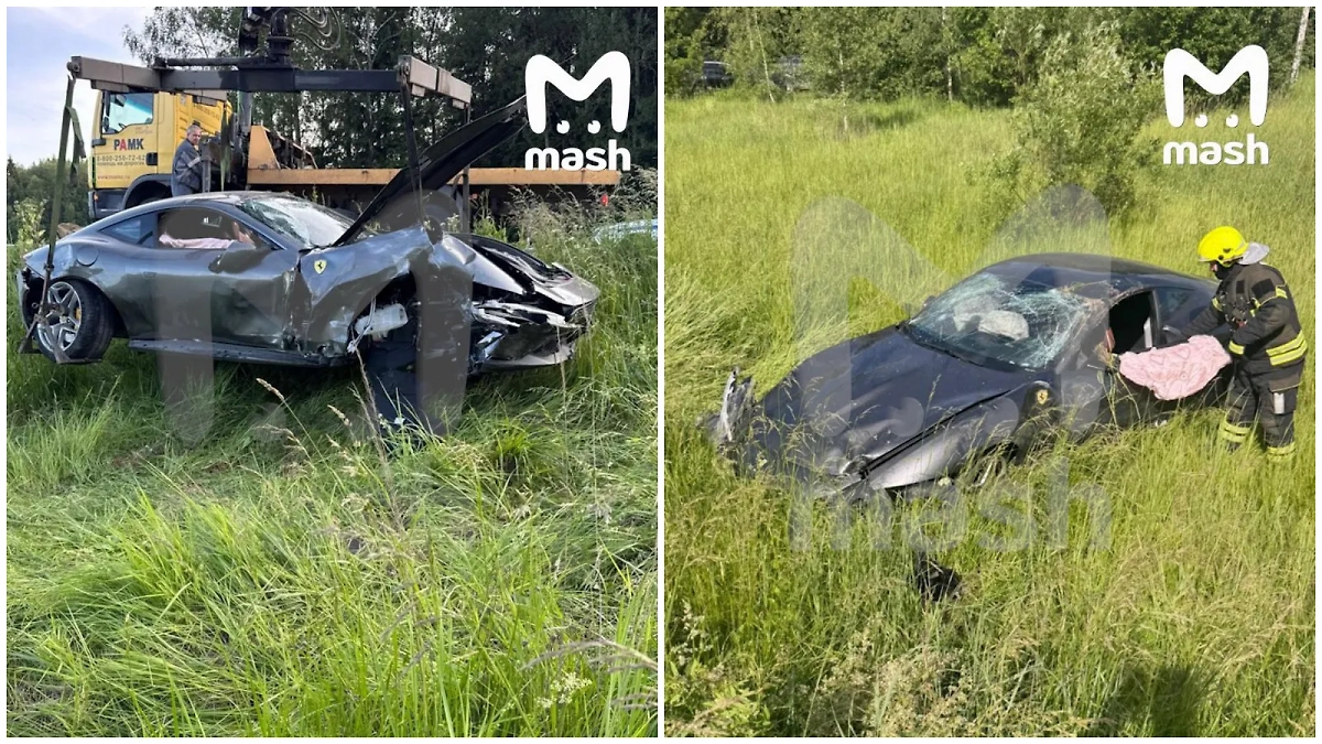 Кадры с места ДТП в Новой Москве. © Telegram / Mash