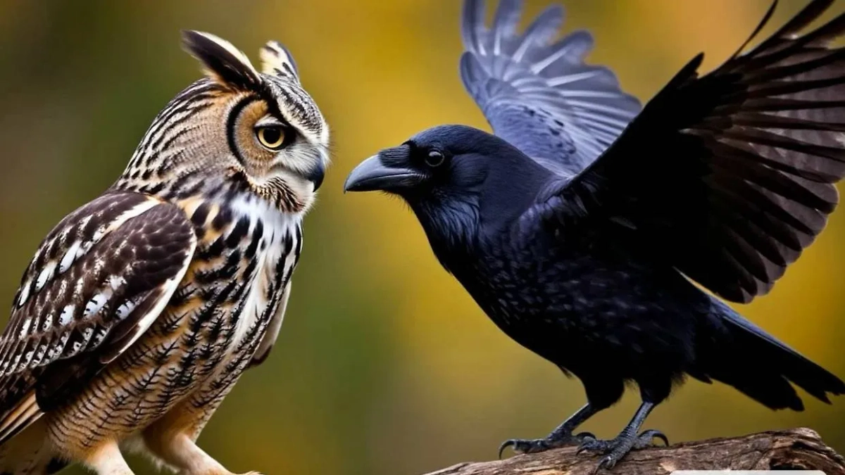 Сова и ворона. Обложка © «Шедеврум» / Life.ru