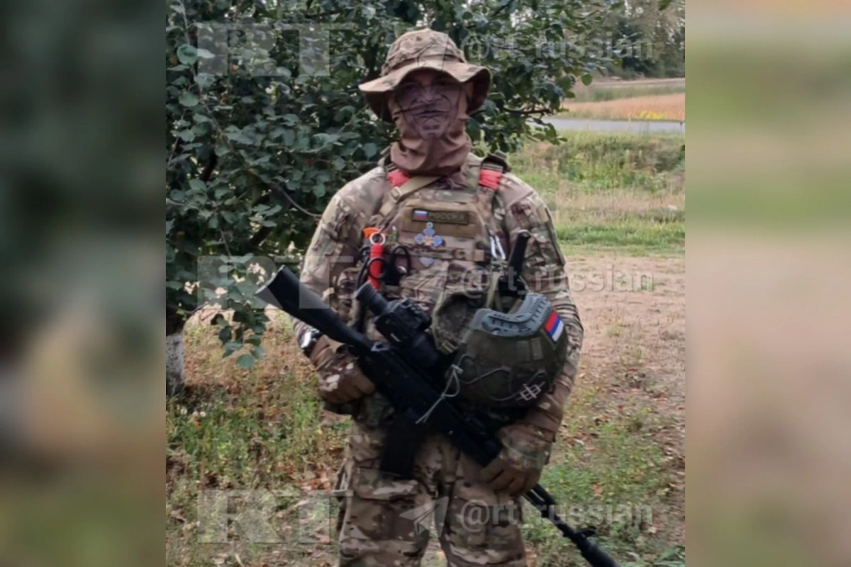 Боец ВС РФ из Италии — Итан. Фото © Telegram / RT на русском