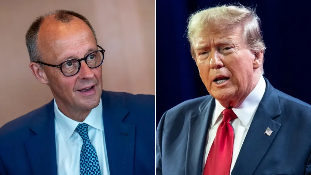 Фридрих Мерц, Дональд Трамп. Обложка © ТАСС / dpa/picture-alliancе, © Shutterstock / FOTODOM / lev radin