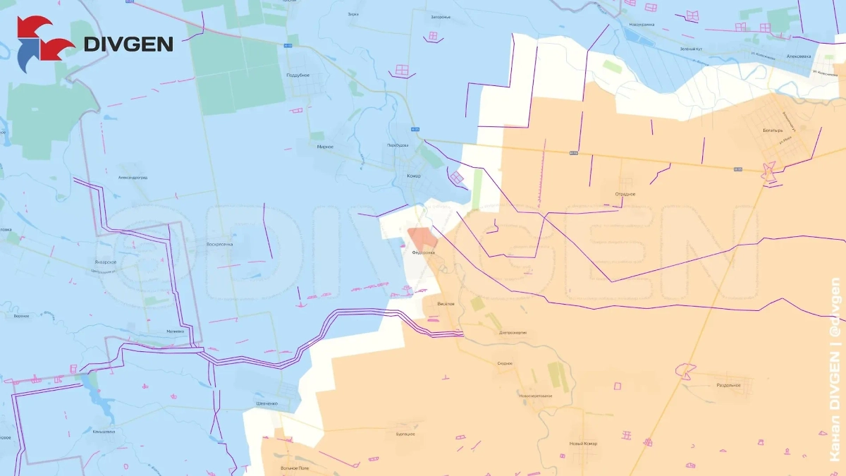 Карта СВО на 7 июня 2025 года. Российская армия полностью освободила Фёдоровку в ДНР. Фото © Telegram / divgen