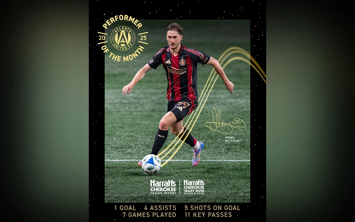 Алексей Миранчук — лучший игрок «Атланты» по итогам мая. Фото © X / Atlanta United FC