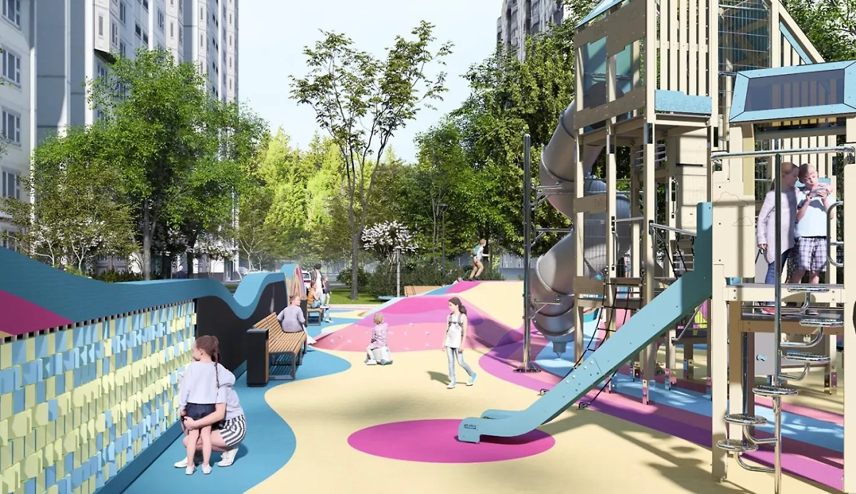 В Отрадном благоустраивают детские и спортивные площадки. Обложка © mos.ru