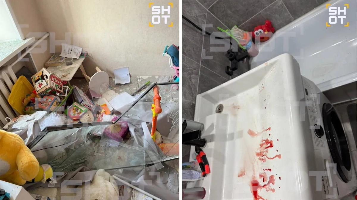 Воронежская квартира, пострадавшая от падения сбитого БПЛА ВСУ. Фото © SHOT