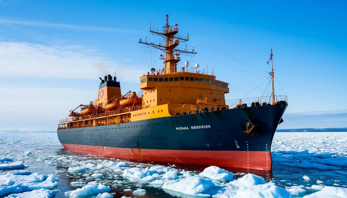 Корабль в Арктике. Обложка © Шедеврум / Life.ru