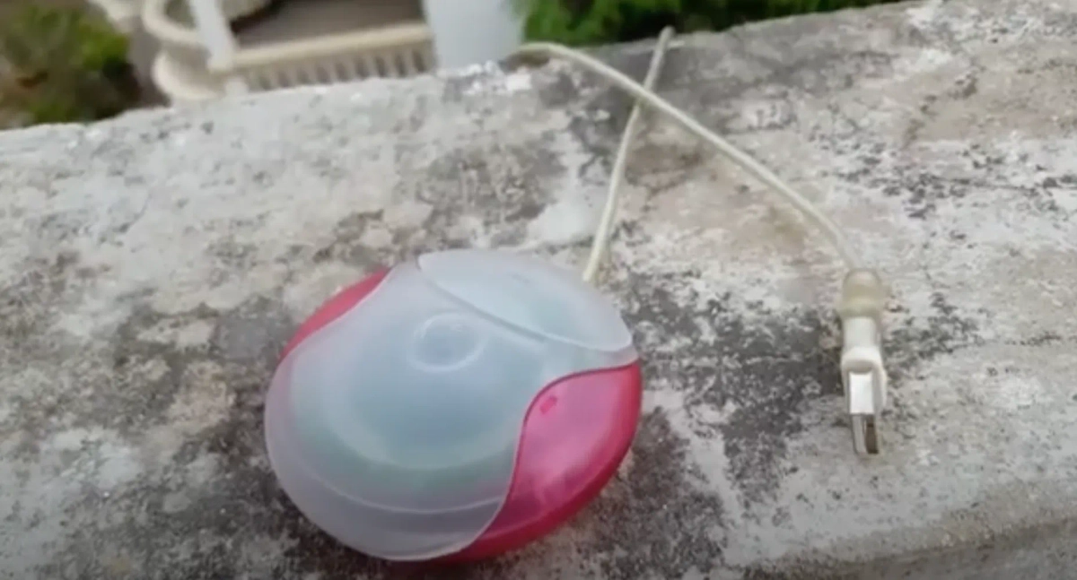 Круглая компьютерная мышь — мда... гениальная концепция. Может, в следующий раз разместить на мышке шипы? Фото © Youtube / NightlyTechie