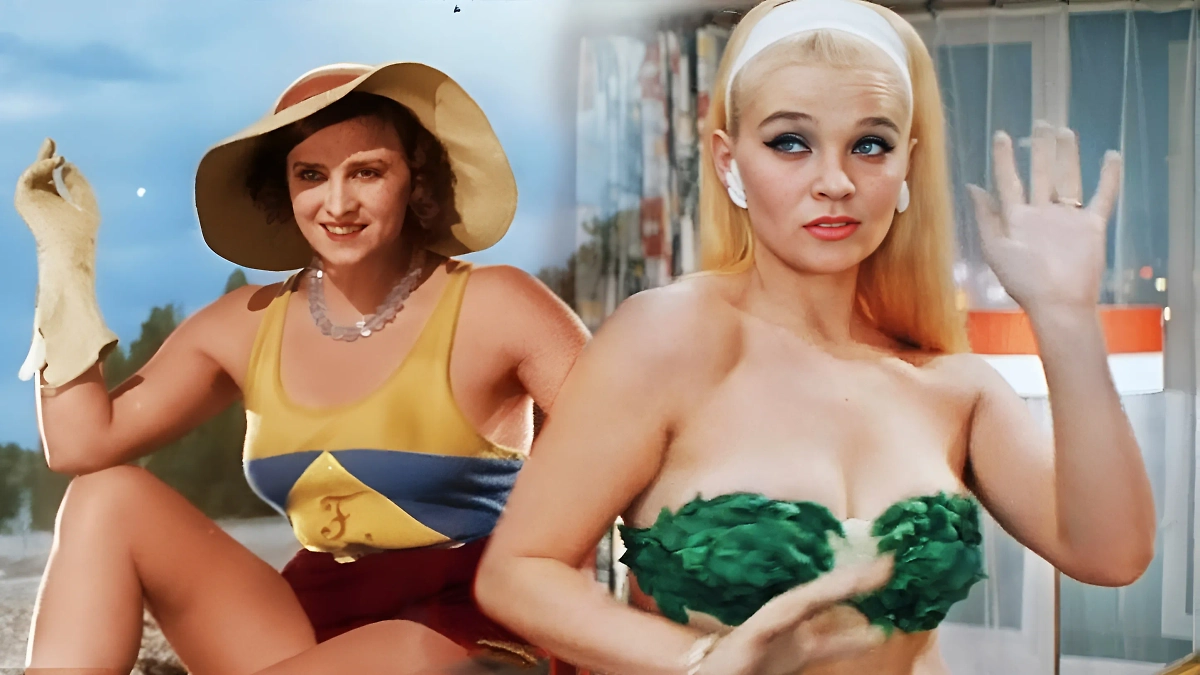 В Советском Союзе любили купальники. И умели органично вписывать пляжных красоток в визуал фильма! Обложка © Кадр из фильма «Весёлые ребята», режиссёр Григорий Александров, сценаристы Николай Эрдман, Владимир Масс, Григорий Александров / Kinopoisk, © Кадр из фильма «Бриллиантовая рука», режиссёр Леонид Гайдай, сценаристы Леонид Гайдай, Яков Костюковский, Морис Слободской / Kinopoisk