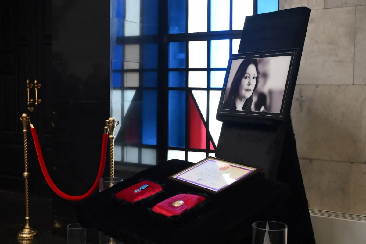 Кадр с церемонии прощания с председателем Верховного суда Ириной Подносовой. Фото © Telegram / Кремль. Новости