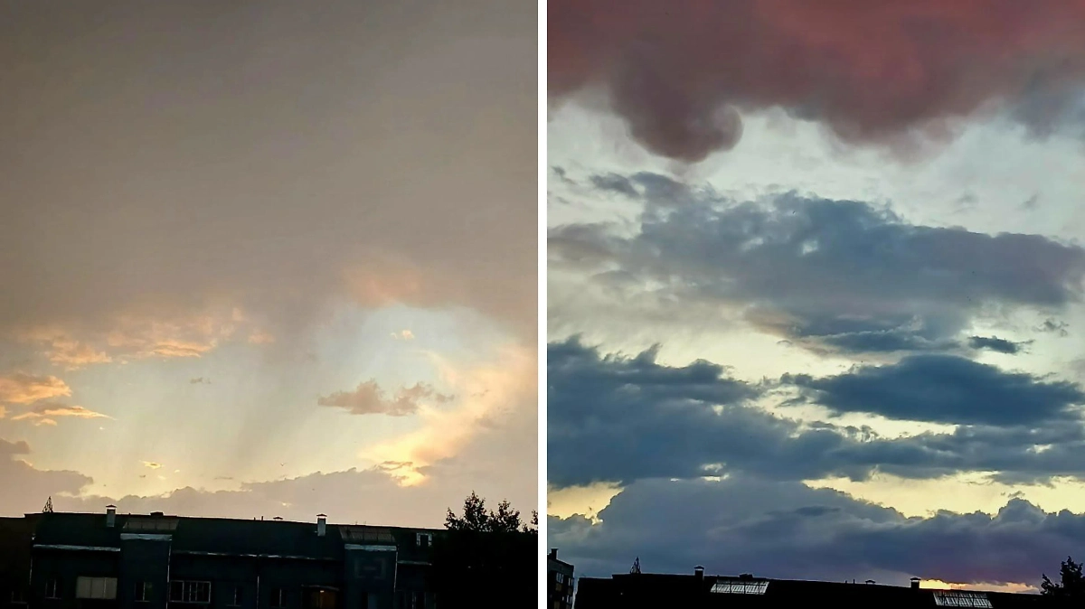 Над Читой дождь пошёл из розовых туч. Фото © Telegram/Chita.Ru | Новости Читы