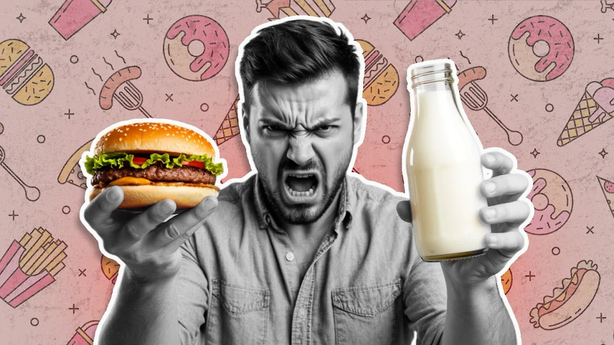 7 продуктов, которые делают людей агрессивными и злыми. Коллаж © Life.ru. Обложка ©  «Шедеврум», © Freepik / vextok