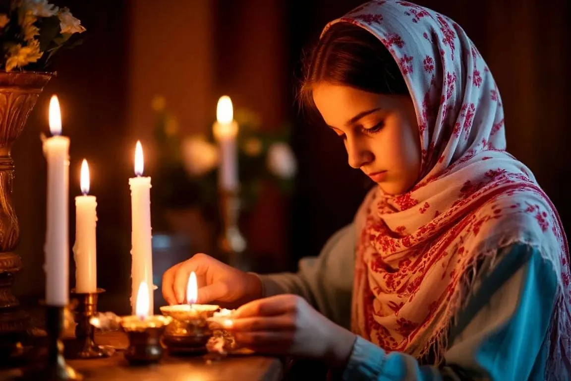 Девушка в храме. Обложка © Шедеврум / Life.ru