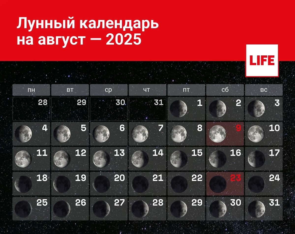 Лунный календарь на август: фазы Луны. Какими они будут в этот раз? Полнолуние, новолуние, растущая, убывающая? Когда? 