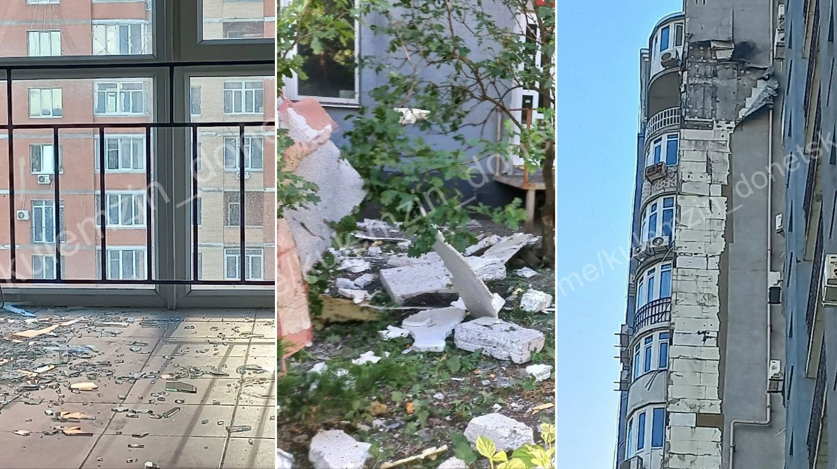 Последствия ночного удара ВСУ по Донецку. Фото © Telegram / Алексей КулемZин