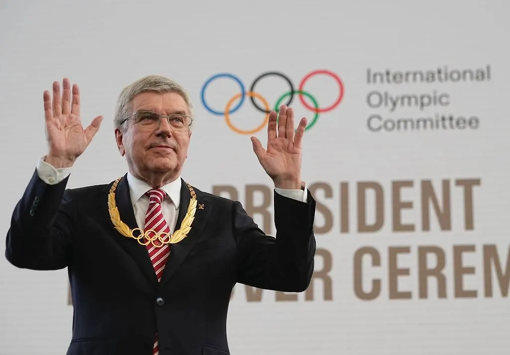 Бывший президент МОК Томас Бах на церемонии передачи полномочий президента Международного олимпийского комитета в Олимпийском доме. Обложка © AP/TASS