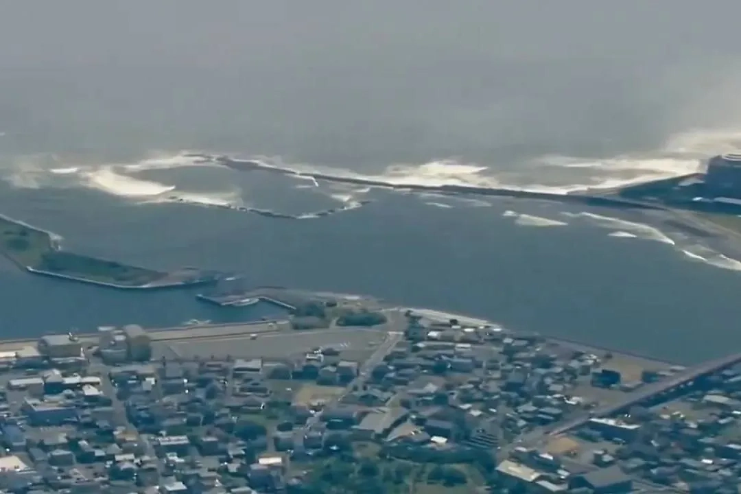 После землетрясения на Камчатке волны цунами достигли Японии и США. Обложка © Х / Jiss