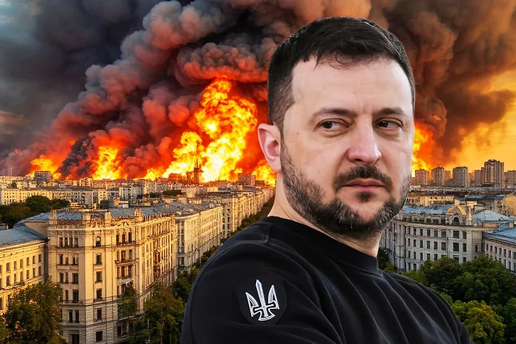 Глава киевского режима Владимир Зеленский продолжает просить оружие у США. Обложка © Коллаж © Life.ru, фото © Shutterstock / FOTODOM / paparazzza, © «Шедеврум»