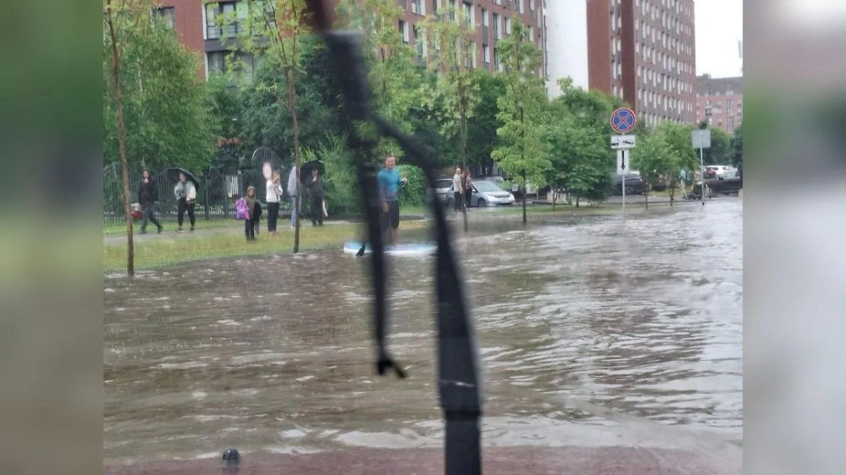 Жители Новосибирска устроили сап-прогулки по улицам из-за потопа. Обложка © Telegram / Эй, Новосибирск!