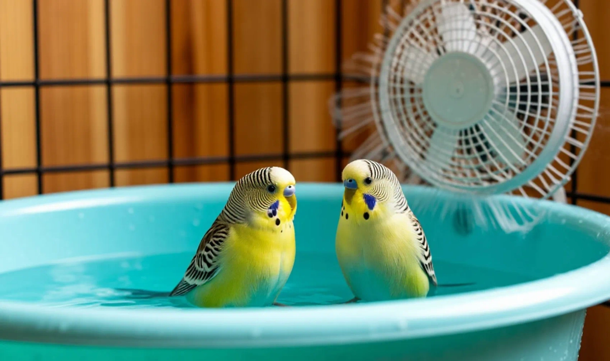 Зной в Москве: как защитить попугаев от жары и теплового удара. Фото © «Шедеврум»