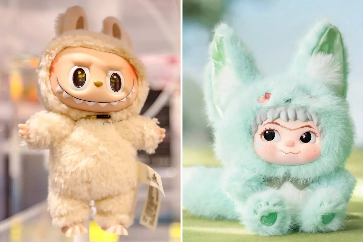 Лабубу — из Гонконга, а Вакуку — из Шэньчжэня. Но это не все отличия. Фото © ТАСС / VCG, © Instagram (признан экстремистской организацией и запрещён на территории Российской Федерации) / letsvan_official