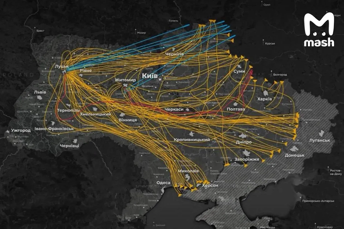 Цели массированного удара ВС РФ по Украине. Фото © Mash