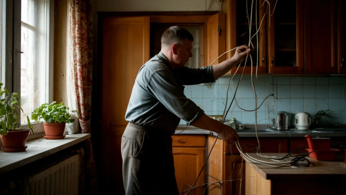 Проводка деда, которая держится уже полвека? Обычное дело в Советском Союзе. Фото © «Шедеврум»