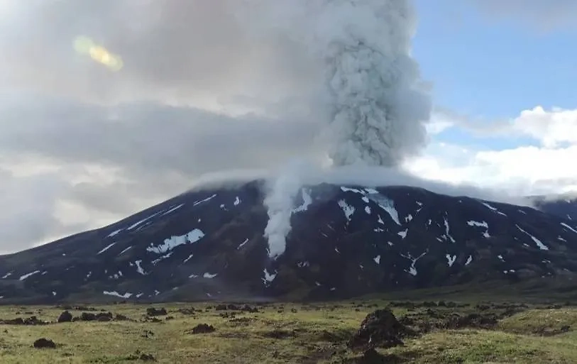 Вулкан Крашенинникова на Камчатке. Обложка © Telegram / KVERT ИВиС ДВО РАН