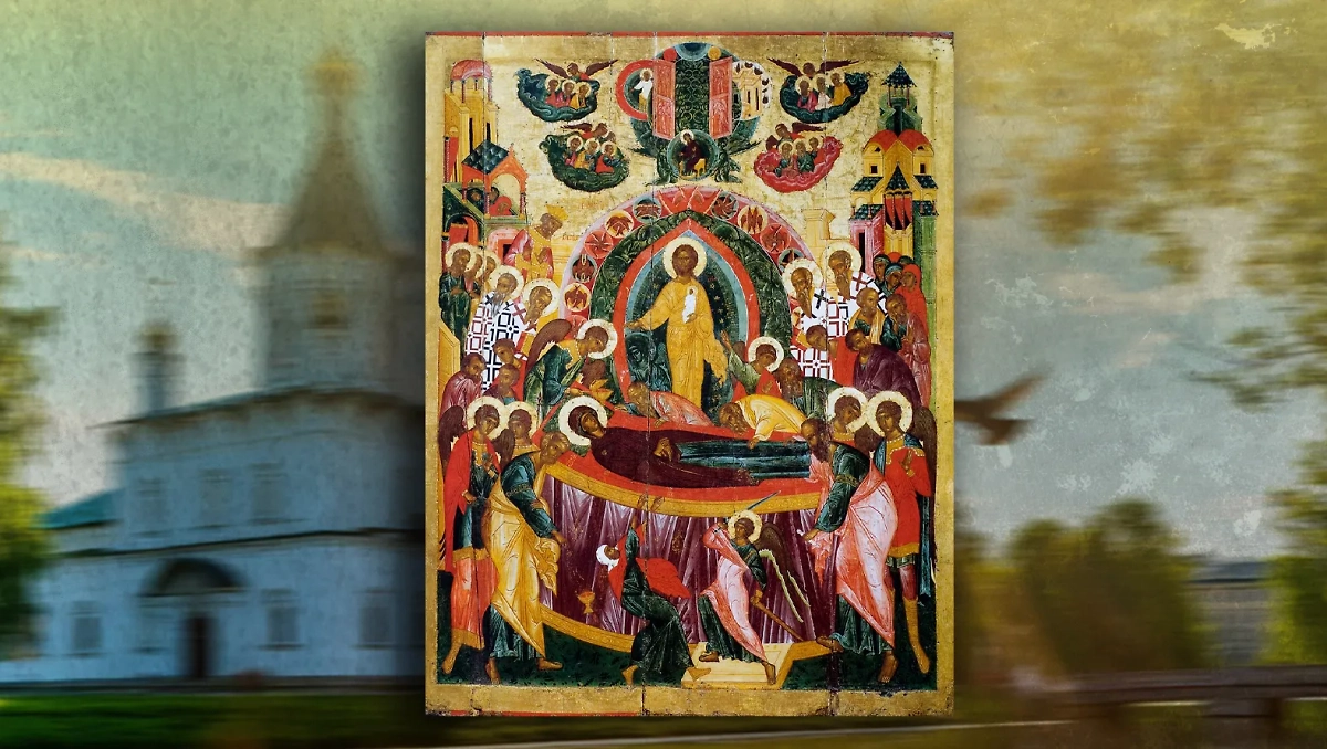 Успение Пресвятой Богородицы в 2025 году: когда отмечают праздник. Обложка © «Шедеврум», © Wikipedia / Государственный Русский музей, Санкт-Петербург