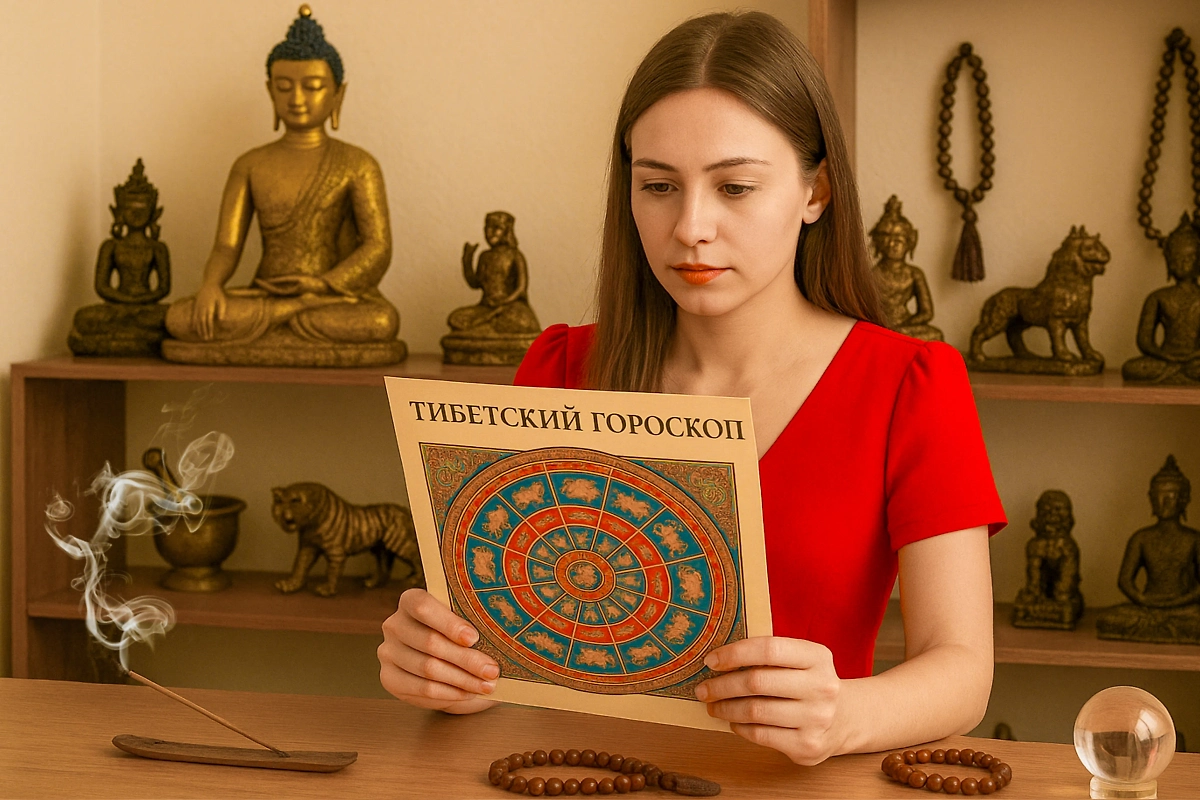 Тибетский гороскоп развивался долго. Есть два вида: Вуйку и Джйотиш. Это микс восточных практик с астрологией и нумерологией. Обложка © ChatGPT