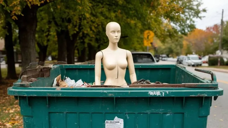 Манекен в мусорном контейнере. Обложка © Шедеврум / Life.ru