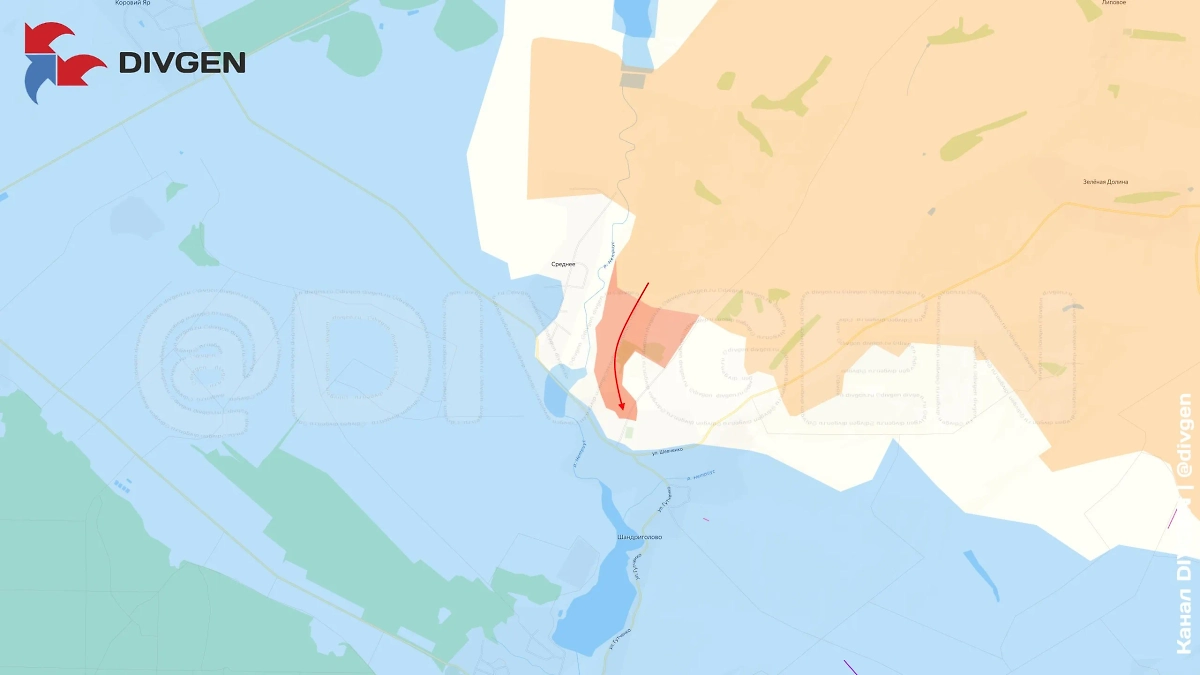 Карта СВО на 11 августа 2025 года. Армия России продвигается в Шандриголово. Фото © Telegram / DIVGEN 🚩 Карта СВО