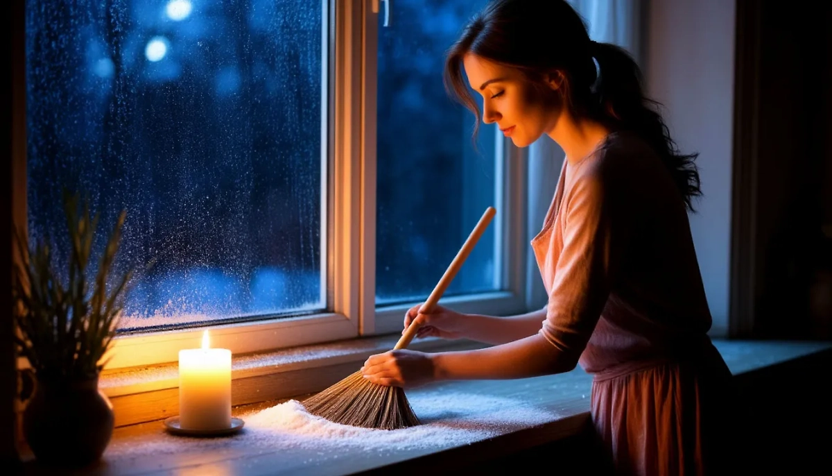 Как правильно убрать соль с подоконника после ритуала? Фото © «Шедеврум» 