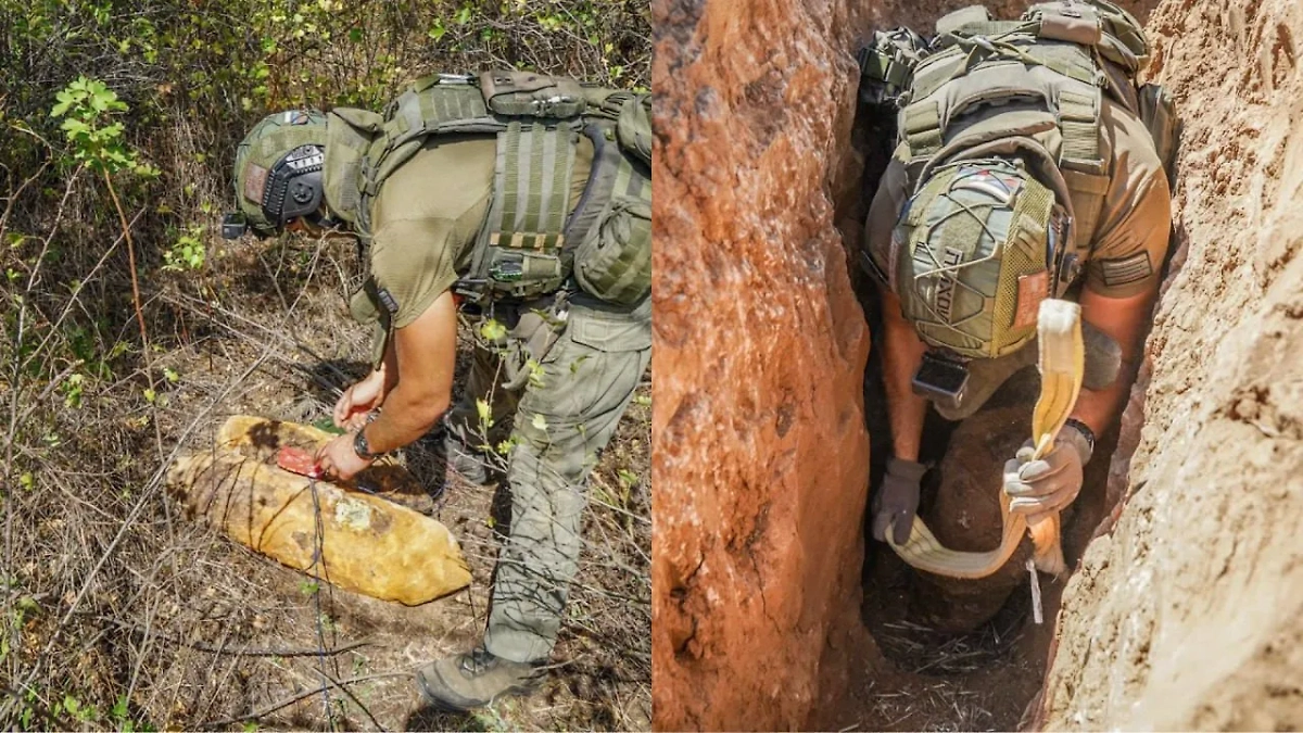 Пиротехники МЧС России уничтожили две фугасных авиабомбы в Волгоградской области. Обложка © Telegram / МЧС России