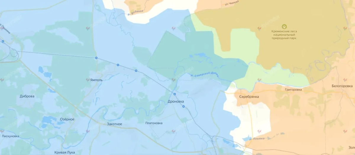 Карта СВО на 27 августа 2025 года. Армия России продвигается в Серебрянском лесничестве. ©  DIVGEN 🚩 Карта СВО
