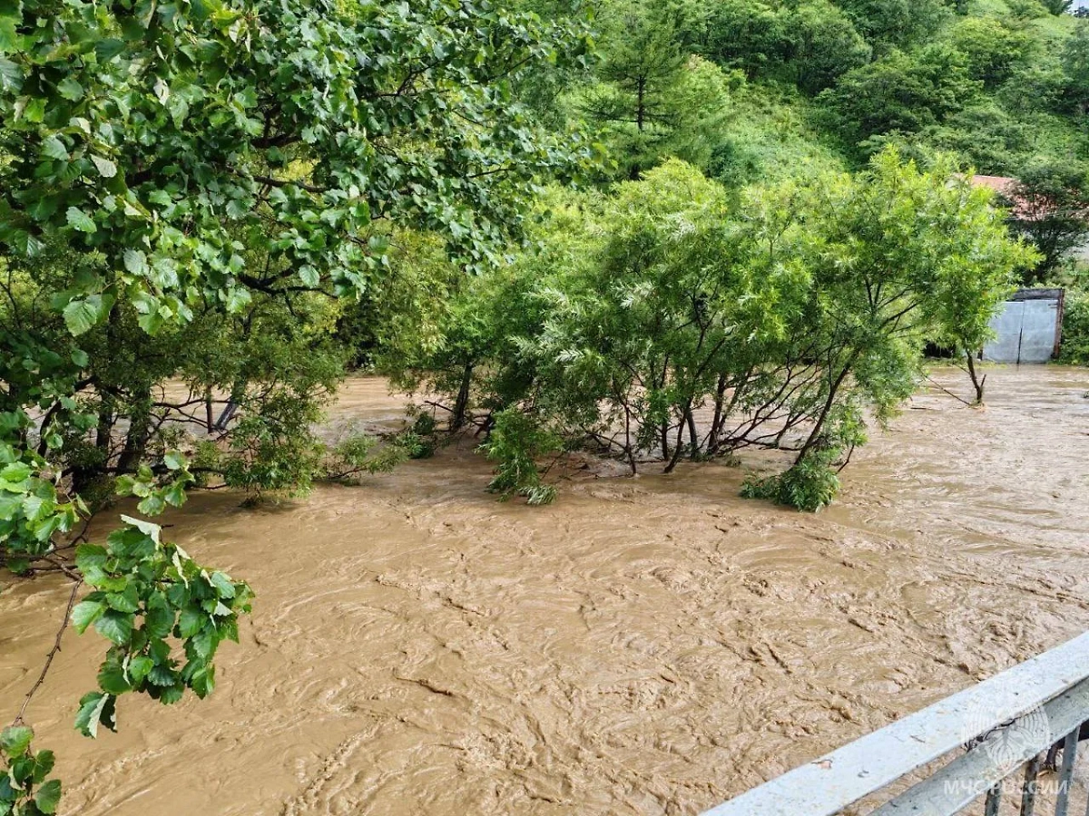 Последствия подтоплений в сахалинском селе Колхозное. Фото © Telegram / МЧС Сахалинской области