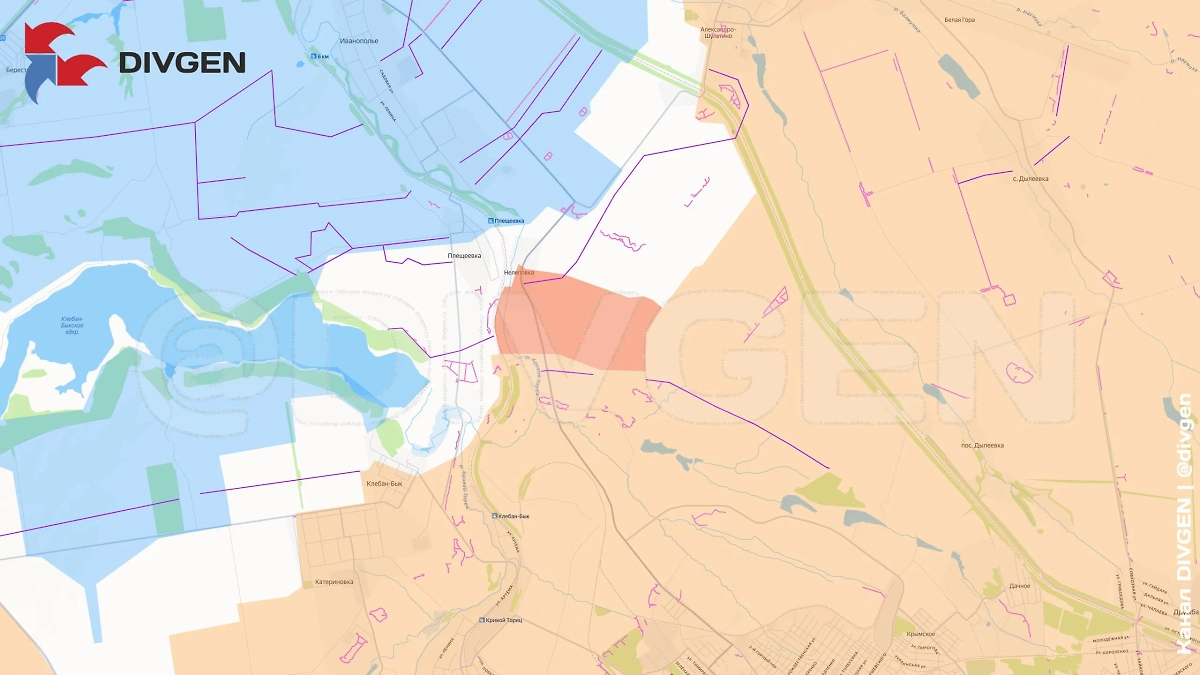 Карта СВО на 29 августа 2025 года. Освобождён населённый пункт Нелеповка Донецкой Народной Республики. Фото © Telegram / divgen
