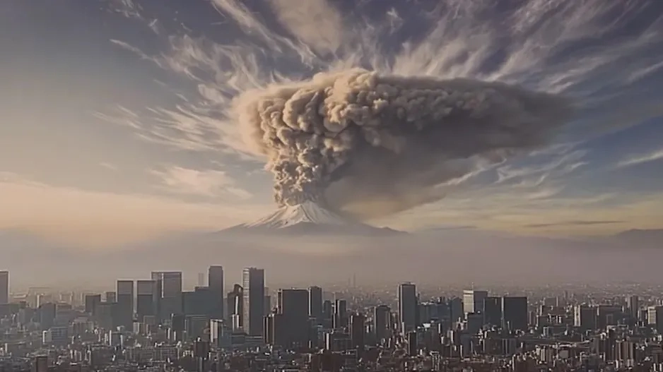 Порядок действий при извержении вулкана Фудзияма в Японии. Обложка © ujisan-kouhai.metro.tokyo.lg.jp