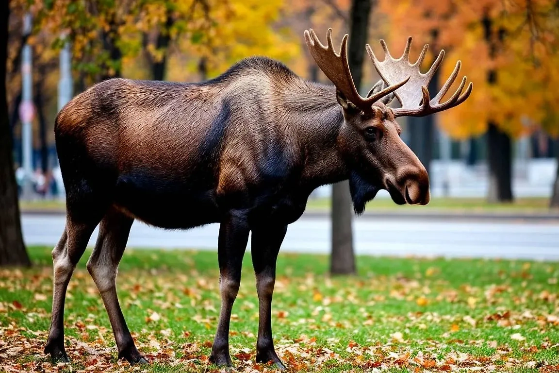 Лось в городе. Обложка © Шедеврум / Life.ru