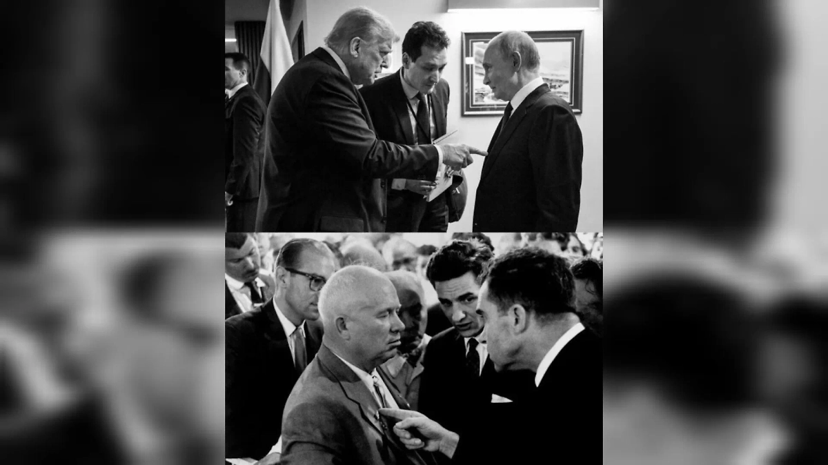 Трамп опубликовал фото с Путиным и архивный снимок Никсона с Хрущевым. Фото © Х / Donald J.Trump